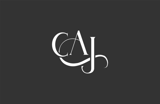 Initial CAJ letter logo design. Elegant Monogram Logo Design with Decorative Elements and Typography