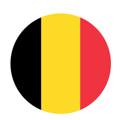 Round belgium flag vector icon isolated, belgium flag button