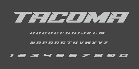 Tacoma TRD Off Road Lettering Font Vector Design Bold Automotive Typeface for Pickup Trucks Decals Stickers Offroad Racing Vehicle Graphics and Adventure Themes

