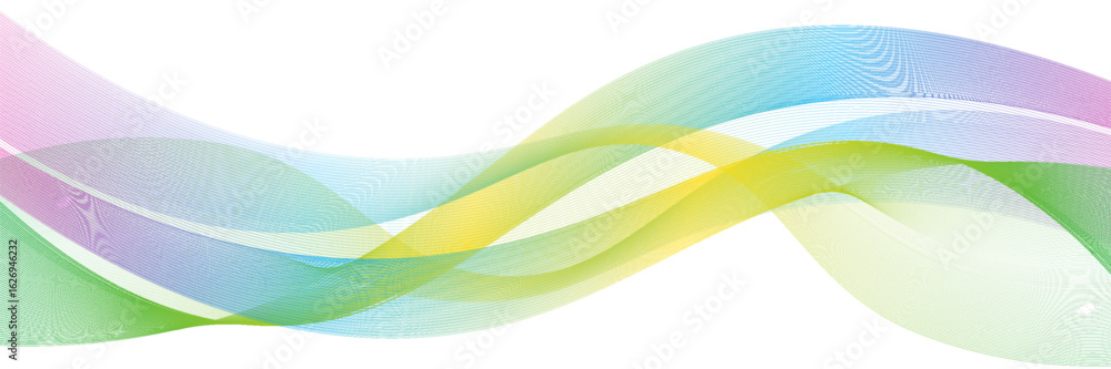 Poster abstract background of colored waves with smooth lines on a white background, design element. illust