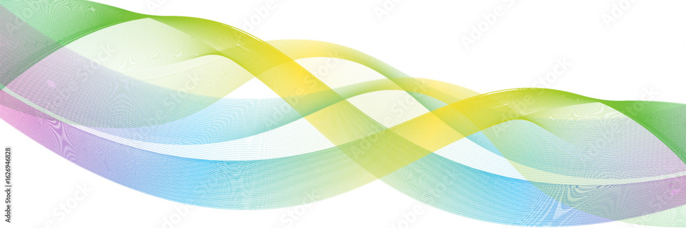 Poster abstract background of colored waves with smooth lines on a white background, design element. vector