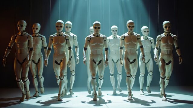 Human body model array scene