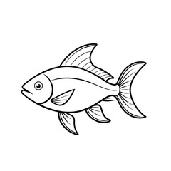 outline vector illustration of a fish