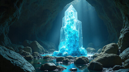 crystal cave pulsing with arcane energy