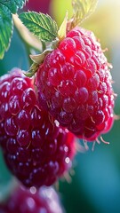 Juicy Raspberries on the Vine