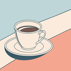 Hand-drawn vector illustration of a cup featuring coffee, tea, and other drinks, perfect as an icon or symbol in food and drink designs