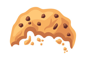 Cracked bite biscuit and crumbs