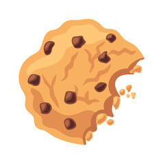 Eaten biscuit with chocolate crisps