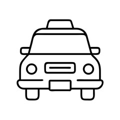 Taxi cab vector illustration, public transportation vehicle outline icon, travel and ride service