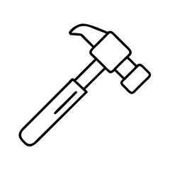 Vector outline illustration of a hammer tool construction equipment for carpentry and diy projects