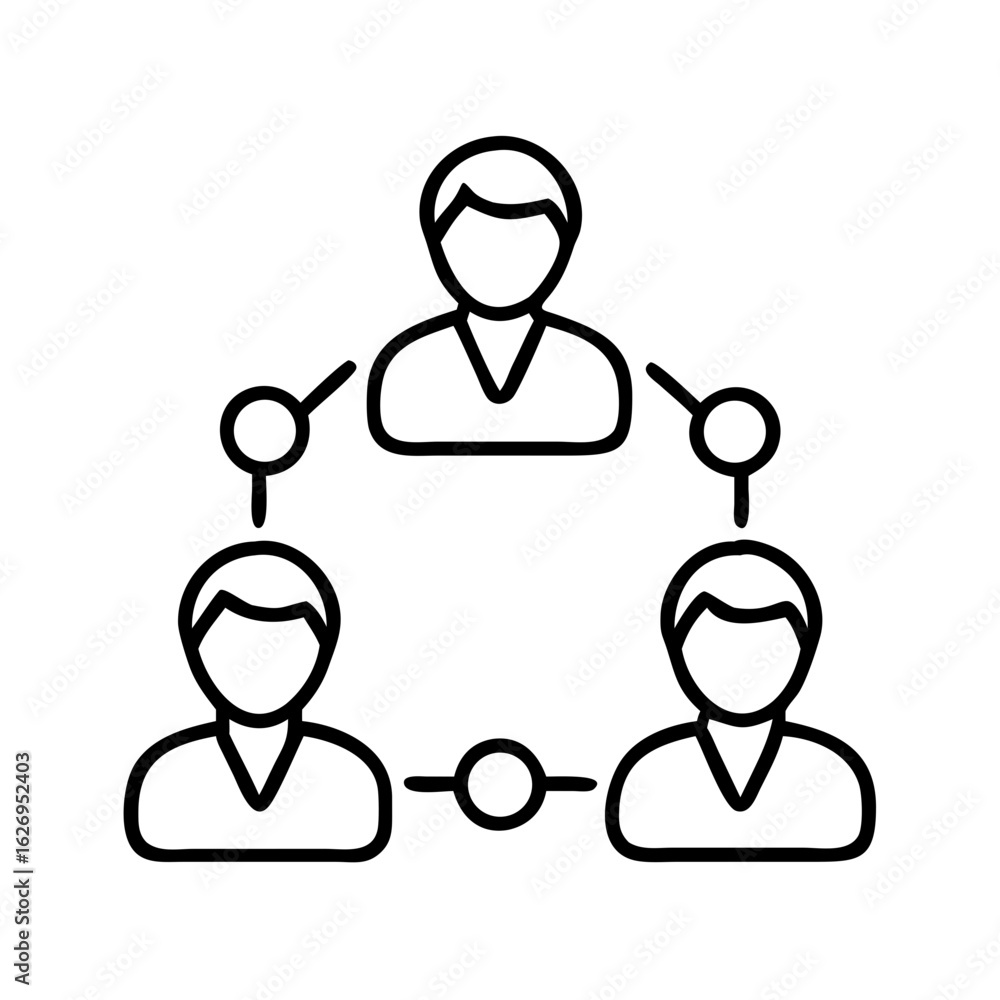 Poster teamwork collaboration network connection concept with people connecting in circle design