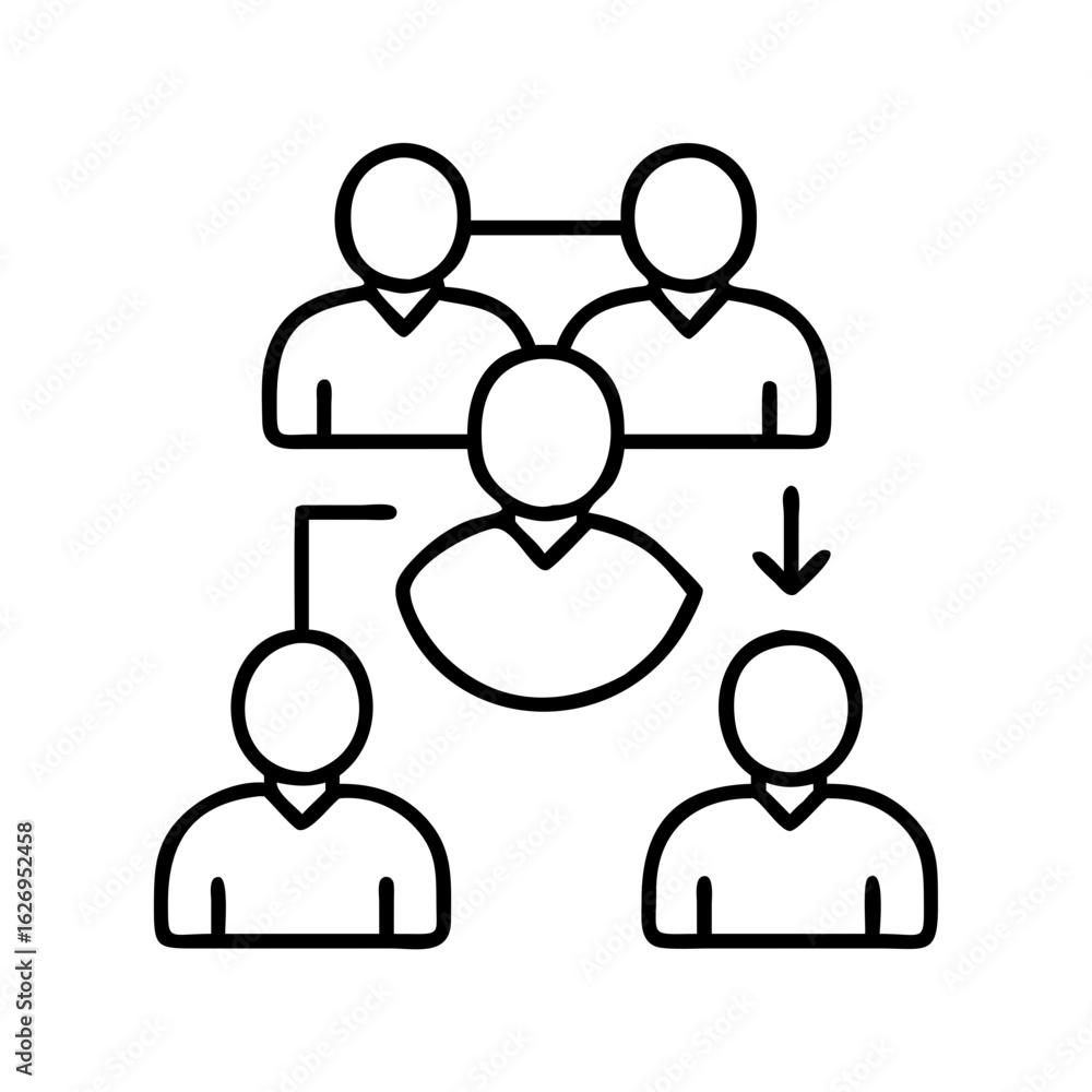 Aufkleber teamwork collaboration structure organization hierarchy management people connection network diagram