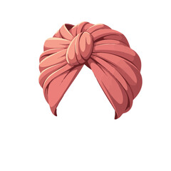 Fototapeta premium Vector illustration of cotton turban realistic style on white background, fashion headwear