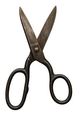 Vintage scissors isolated on transparent background, ideal for creative projects
