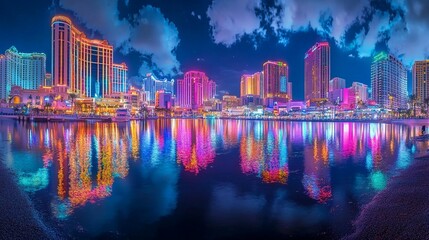 Night Cityscape Reflection