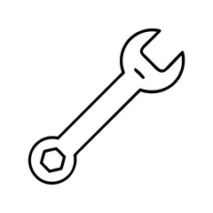 Isolated wrench tool vector illustration for mechanical maintenance and repair services icon