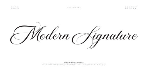 Hand drawn vector alphabet. Modern monoline signature script font. Elegant Signature Font. Best Alphabet Beautiful Calligraphy Signature Font. vector illustration 
