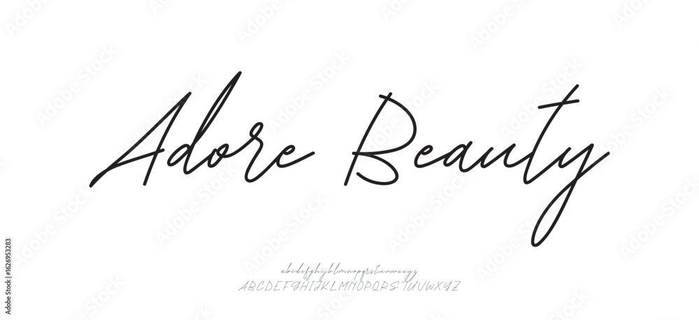 Aufkleber hand drawn vector alphabet. modern monoline signature script font. elegant signature font. best alph