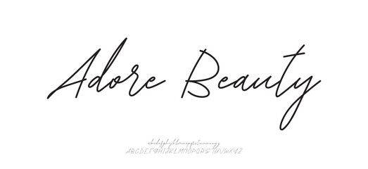 Hand drawn vector alphabet. Modern monoline signature script font. Elegant Signature Font. Best Alphabet Beautiful Calligraphy Signature Font. vector illustration 
