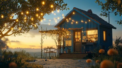 Cozy Cottage Sunset