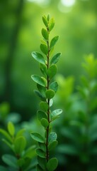 Naklejka premium eucalyptus stem and leaves in a lush green environment, leafy greens, botany, botanicals