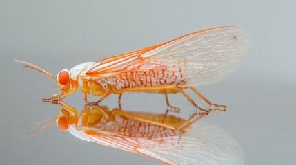 Orange Insect with Translucent Wings