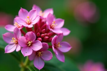 Fototapeta premium Close-up of thimbleberry flower clusters with delicate petals and tiny seeds , blossoms, thimbleberry