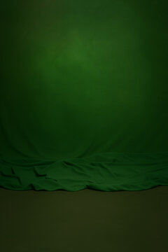 background studio green fabric crease texture