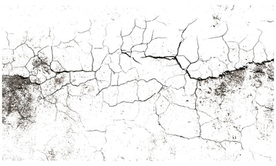 Cracked grunge concrete wall with fractured plaster texture, stained cement floor, distressed broken surface, old weathered building detail, gritty damaged structure, overlay pattern,