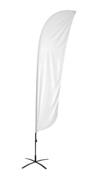 White blank feather flag mockup. Advertising bow flag banner for events. Isolated on transparent background, png