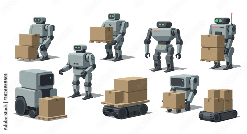 Aufkleber warehouse robots efficiently managing package deliveries