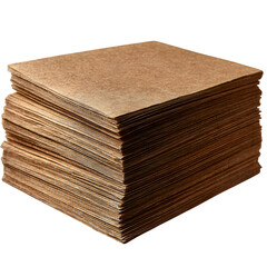 Stack of Brown Paper Sheets on Wooden Surface 