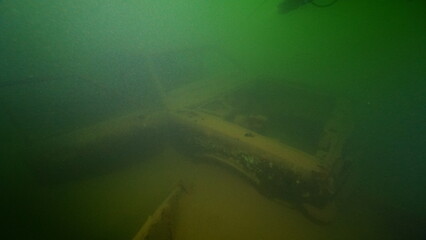 Scuba diving in the lake