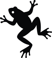 Naklejka premium Silhouette frog amphibian climbing black animal vector illustrator