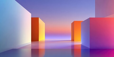 Fototapeta premium Modern Geometric Design with Vibrant Gradient for Futuristic Showcase