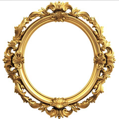 Ornate gold picture frame png