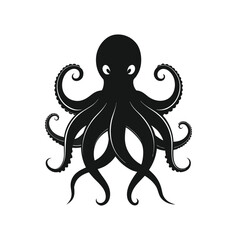 octopus vector illustration octopus silhouette vector vector on whit backwoun.