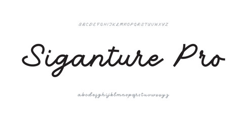 Signature Elegant Branding Typeface. Handwritten Script Editable Text Effect Template . vector illustration 
