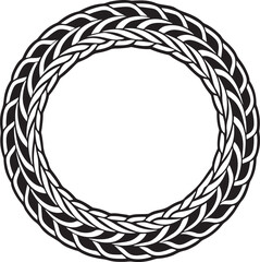 Circular Braided Rope Frame With Interlocking Pattern border circle