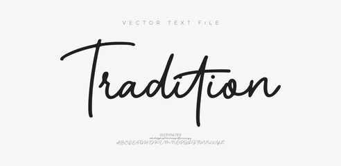 Signature Elegant Branding Typeface. Handwritten Script Editable Text Effect Template . vector illustration 
