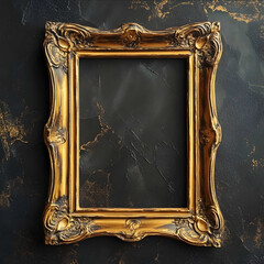 golden A4 old wooden frame