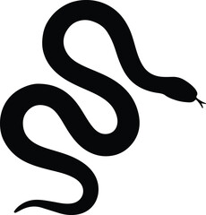 Silhouette snake reptile crawling on white background vector illustrator