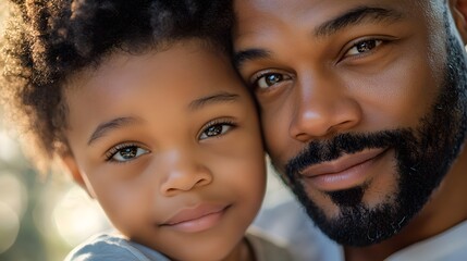 Father and child portrait happy family moment together loving dad with kid parenthood and childhood joy