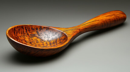 Handcrafted Wooden Spoon, Rustic Design, Deep Brown Finish