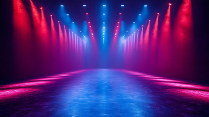 Neon Pink and Blue Stage Lighting with Smoke Effect