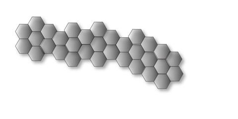Abstract white and grey hexagon technology geometric pattern concept white background.  Abstract Polygonal Honeycomb Pattern, Technology-Inspired Design, and a Luxurious, Modern Vector Background .
