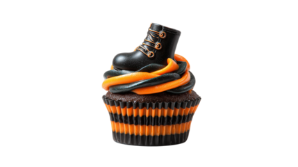Boot Topped Cupcake on Transparent Backdrop