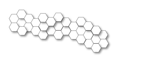 Abstract white and grey hexagon technology geometric pattern concept white background.  Abstract Polygonal Honeycomb Pattern, Technology-Inspired Design, and a Luxurious, Modern Vector Background .
