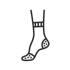 sock icon, linear vector illustration