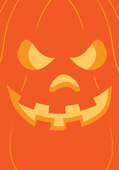 Halloween pumpkin close-up face illustration